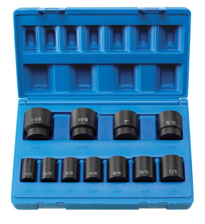 Grey Pneumatic 1/2 Inch Drive 11-Piece 8-Point Standard Socket Set