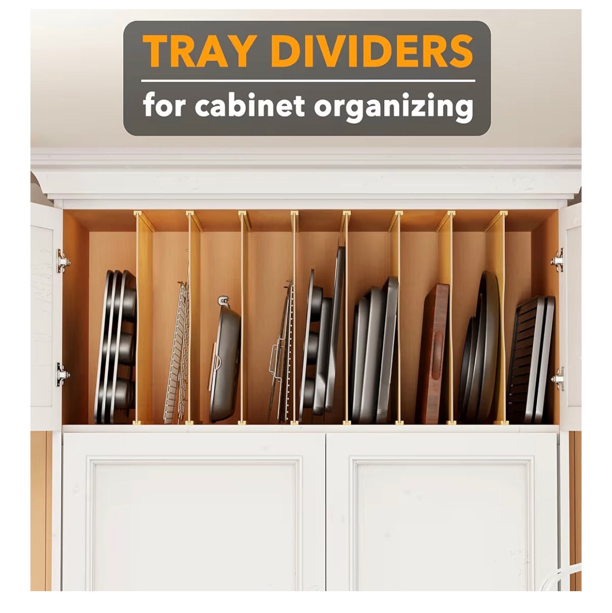 SpaceAid 8 Pack Tray Divider for Cabinets