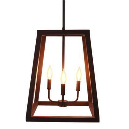 Reed 3-Light Black Modern/Contemporary Lantern Hanging Pendant Light