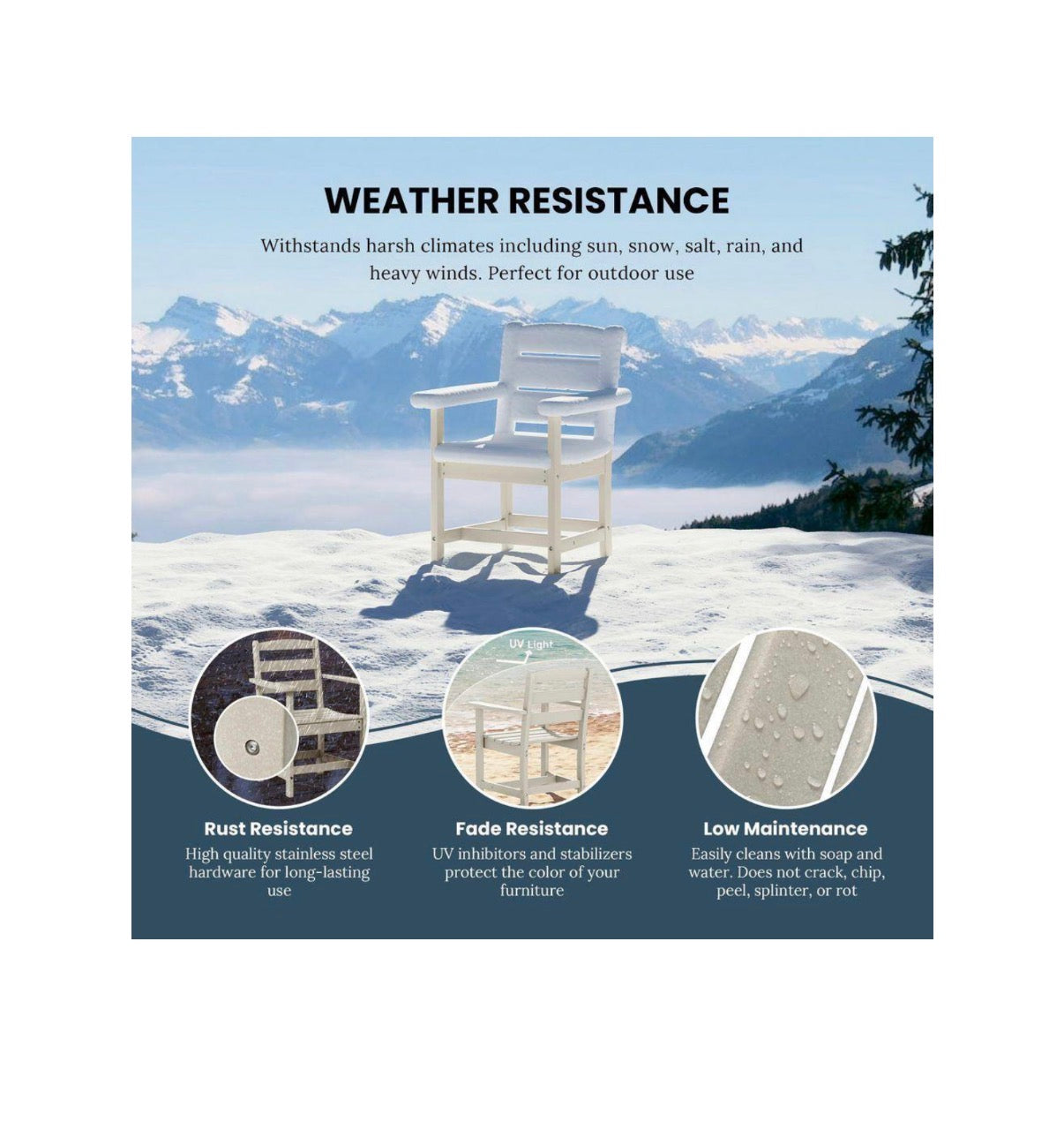 Shoreside All Weather Plastic Outdoor Patio Dining Armchair (Sand Color) (new in Box)