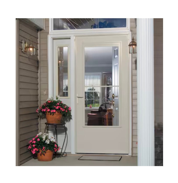 LARSON Concord 30 Inch X 81 Inch Wood Core Reversible Hinge Storm Door with Retractable Screen (White) (New in Box)