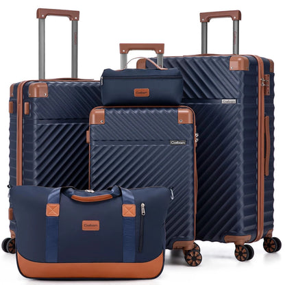 (New) Cosbarn Luggage Sets 5 Piece with TSA Lock Spinner Wheels Unisex Hard Case ABS