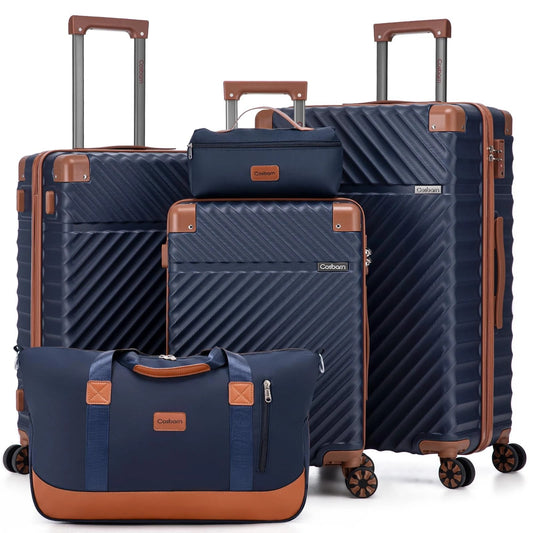 (New) Cosbarn Luggage Sets 5 Piece with TSA Lock Spinner Wheels Unisex Hard Case ABS