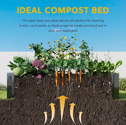 Metal Galvanized Raised Garden Bed Kit 4 Ft. X 2 Ft. 1 Ft. Open Base for Growing Vegetables, Flower, Herbs, Fruits, Succulents Outdoor (New in Box)