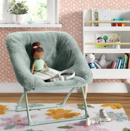 (New) Folding Dish Kids' Chair Dark Green - Pillowfort