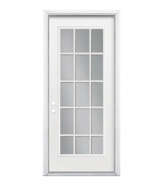 Masonite 36 Inch X 80 Inch X 4-9/16 Inch Steel Right Hand Inswing Primed Prehung Residential Insulating Core Front Door (New)