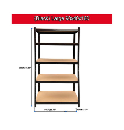 5 Tier 35 Inch X 16 Inch X 71 Inch Shelving Unit Boltless Garage Racking, Metal Storage Shelves, Racking Storage Unit for Home, Office, Garage, Kitchen, Bathroom Organization (Black) (New in Box)
