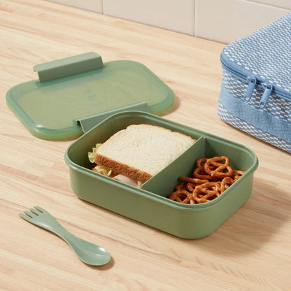 Green Plastic Bento Box with Utensil - Room Essentials™