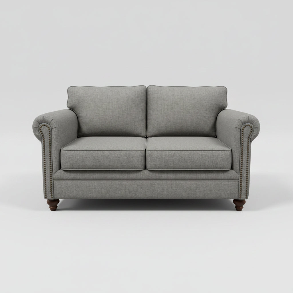 Ashley Grey Chevron Pattern Loveseat