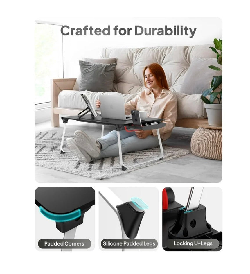 Cooper Cases Laptop Desk and Book Stand, Multifunctional Foldable Lap Desk for Bed (Black) (New in Box)