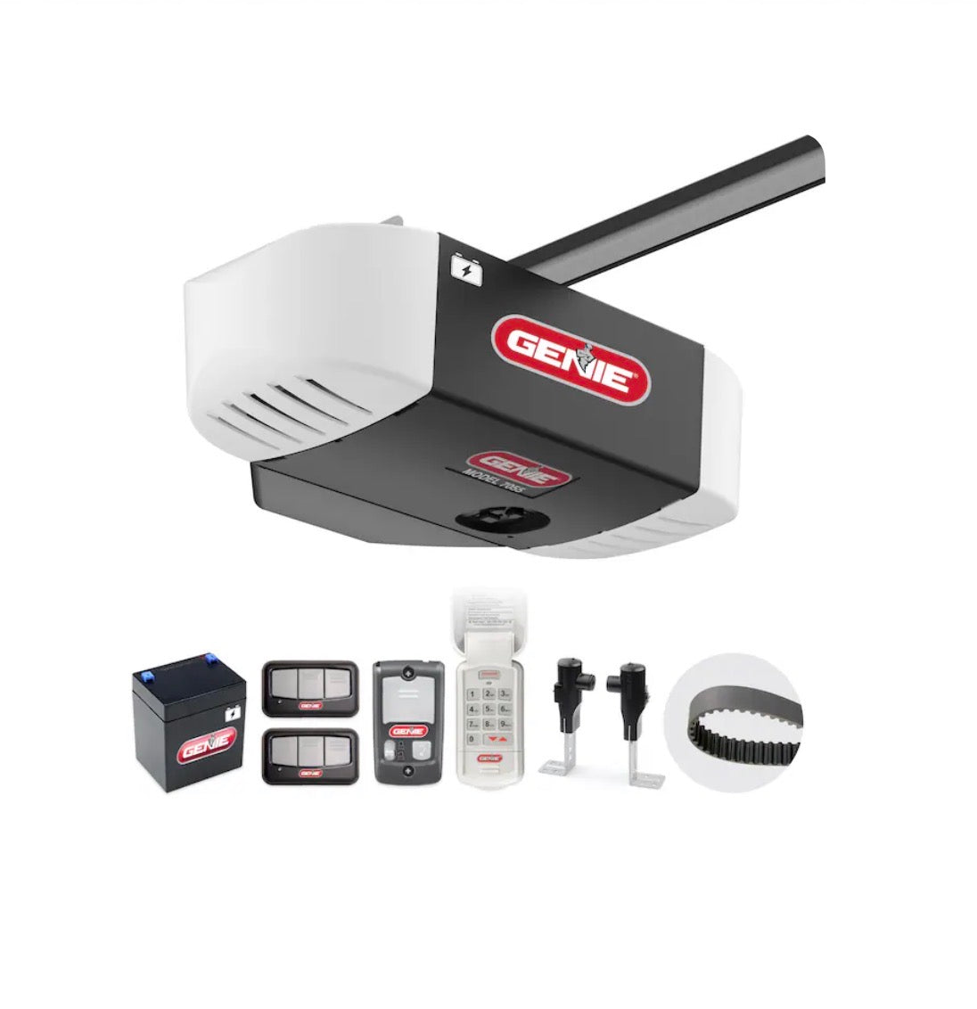1-1/4 HPc Belt Drive Garage Door Opener and Battery Back Up (New; Box has some damage)