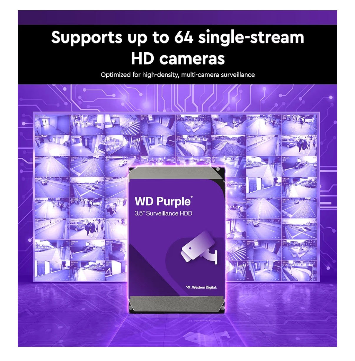 Western Digital 4 TB WD Purple Surveillance Internal Hard Drive HDD SATA 6Gb/s 256 MB Cache, 3.5 Inch (New in Package)