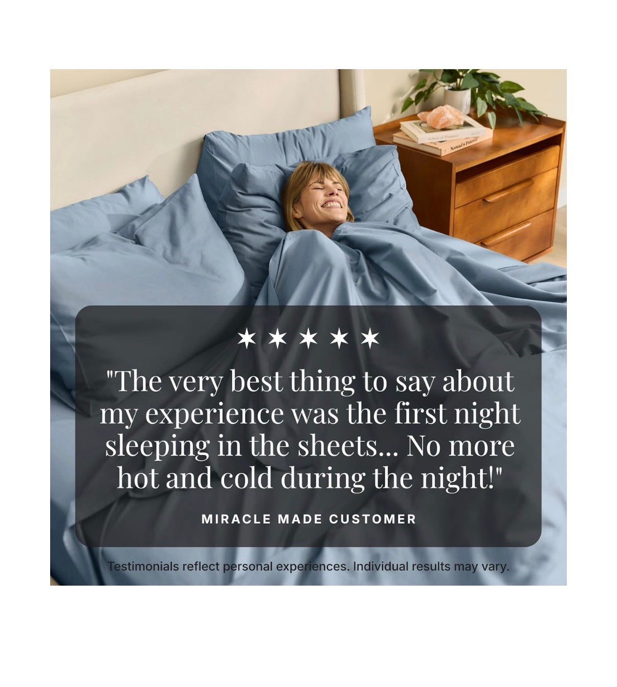 Miracle Made Breathable Cotton Bed Sheets, 4 Piece Set Silver Treated, Soft and Cool to the Touch Lightweight Bedding Designed for Hot Sleepers King Size (Slate Blue) (New in Box)