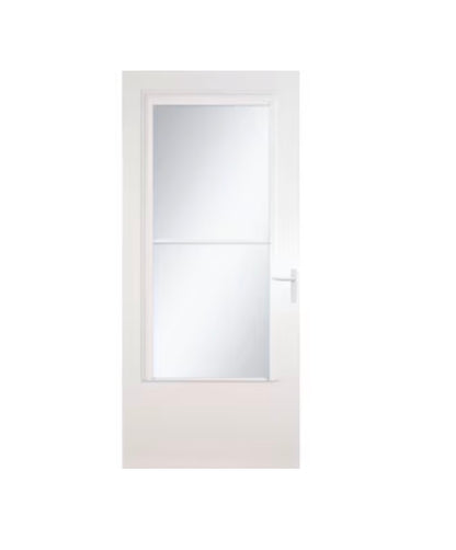 LARSON Concord 30 Inch X 81 Inch Wood Core Reversible Hinge Storm Door with Retractable Screen (White) (New in Box)