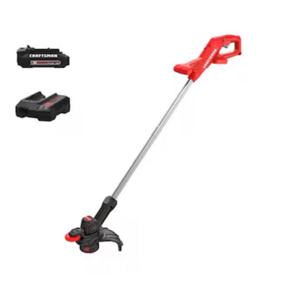Craftsman 20 Volt Max 10 Inch Straight Shaft Battery String Trimmer Edger Conversion Capable 1.5 Ah (Battery and Charger Included) (New in Box)