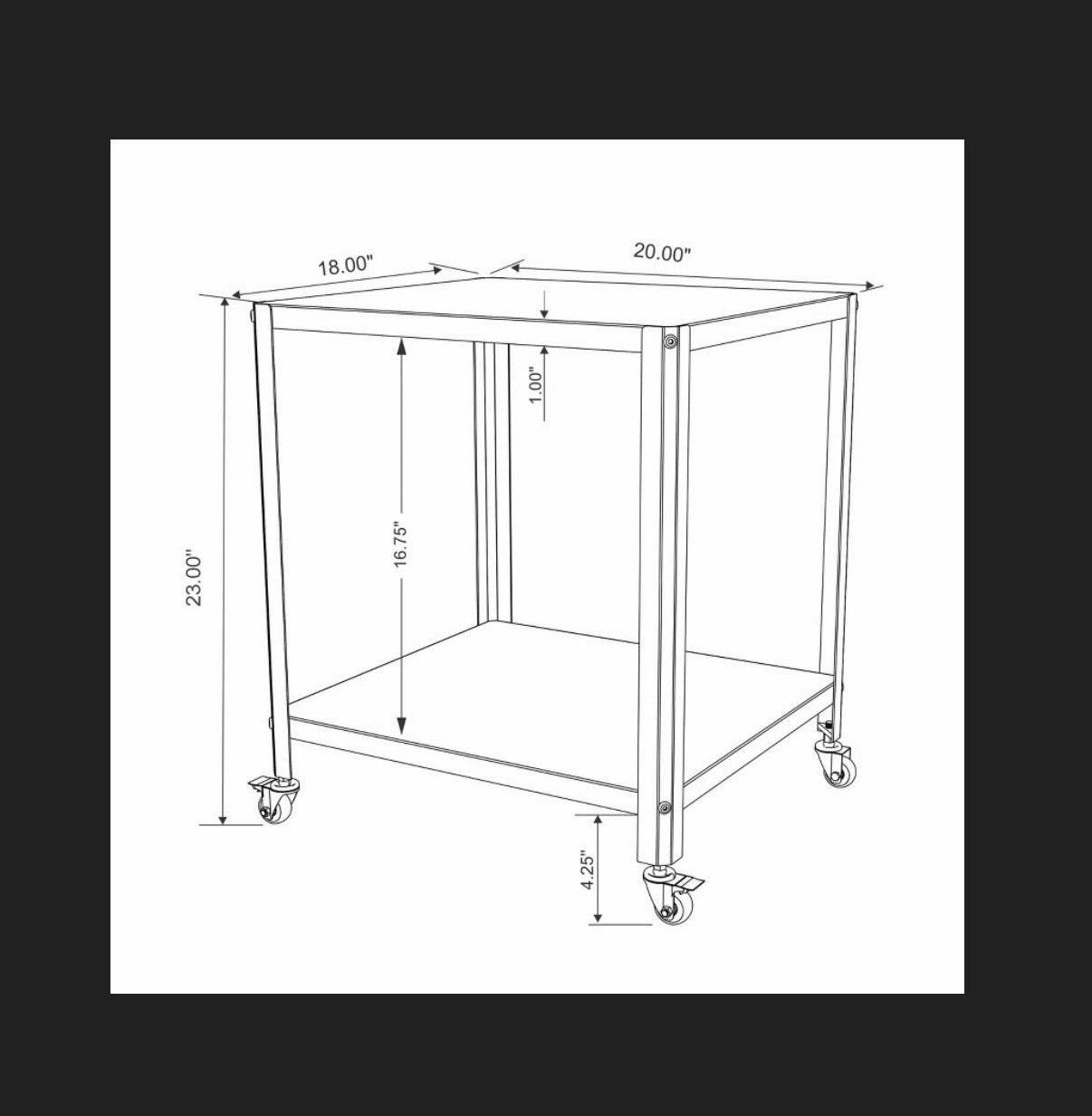 Metal Accent Rolling Side Table (Chalk White) (New in Box)