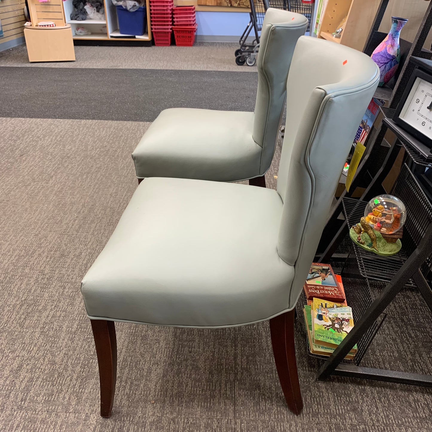 Faux Leather Wingback Dining Chair