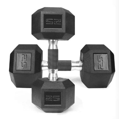 25lbs. Rubber Encased Hex Dumbbell