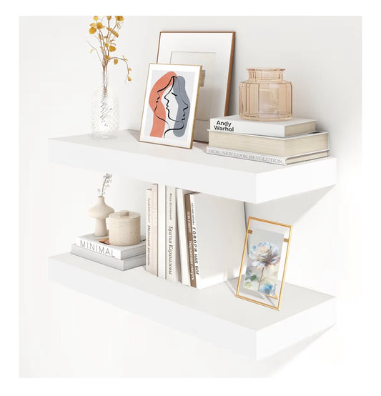 30 Inch Floating Shelves 12-Inch-Deep White Floating Shelve Set of 2
