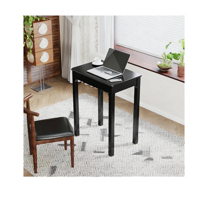 Solid Wood Desk with Drawers 24 X 16 Inch Single Narrow Desks, Rubber Wood Study Table, Small Writing Desks for Small Spaces/Bedroom Modern Black Desk (New in Box)