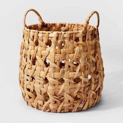 Woven Natural Decorative Cane Pattern Basket - Threshold™