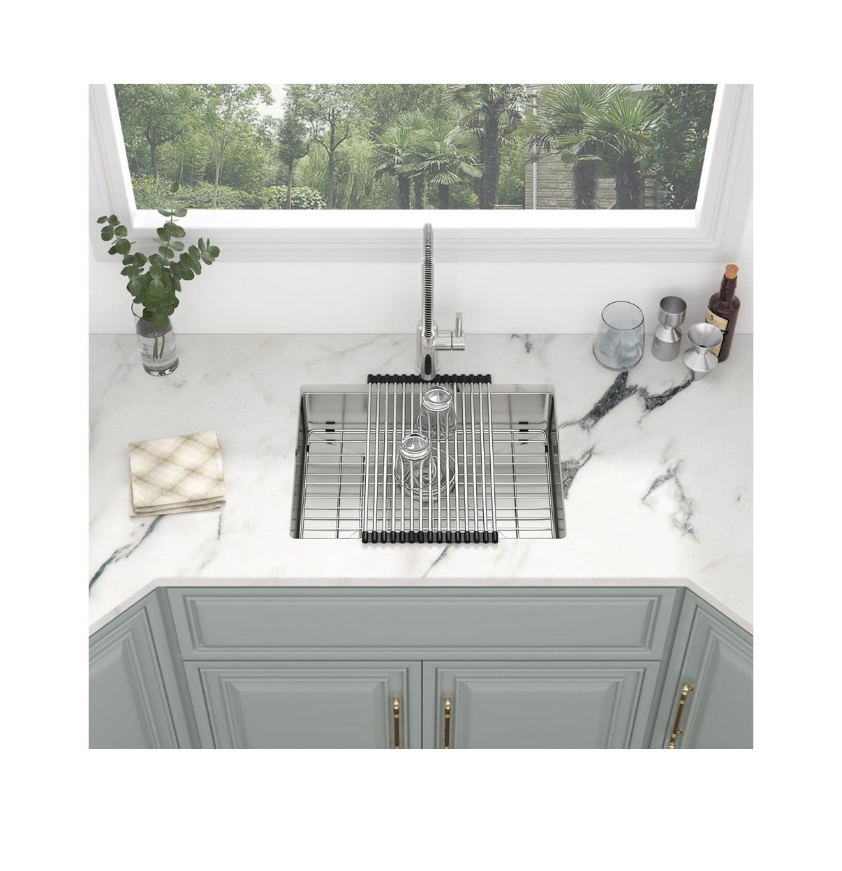 Kichae 23 Inch X 18 Inch X 5 Inch Undermount RV Prep Bar Sink Stainless Steel ADA Compliant 16 Gauge Small Kitchen Sink Single Bowl Under Mount Low Depth Handmade Basin (New in Box)