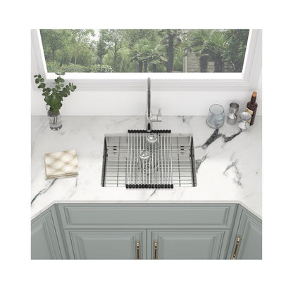 Kichae 23 Inch X 18 Inch X 5 Inch Undermount RV Prep Bar Sink Stainless Steel ADA Compliant 16 Gauge Small Kitchen Sink Single Bowl Under Mount Low Depth Handmade Basin (New in Box)