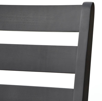 Lifestorey Set of 2 Peggy Farmhouse Ladder Back Dining Chair Matte Black/Beige (New in Box)