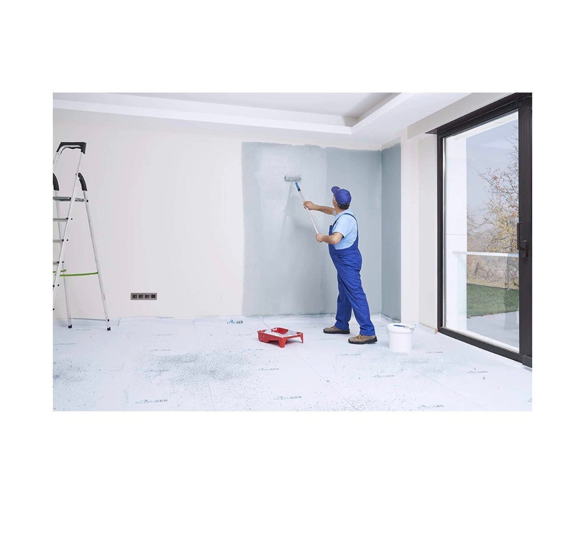 Temporary Floor Protection 36 Inch X 100 Ft. Anti-Slip, Easily Applied Save Your Time - 100 Percent Paint Proof Reusable Material Coverage of 300 Sq Ft. (New in Box)