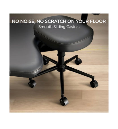 Meditation Chair Cross Legged ADHD Office Chair for Adults: Wheels Ergonomic Back Support and Leg Rest for Multi Position Criss Cross Sitting Kneeling Fidgeting and Yoga, Height Adjustable (Black) (New in Box; needs to be assembled)