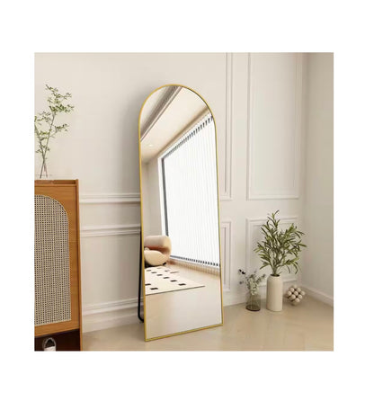 18 Inch X 58 Inch Arched Gold Modern Aluminum Alloy Framed Full Length Mirror Wall Mirror (New in Box)