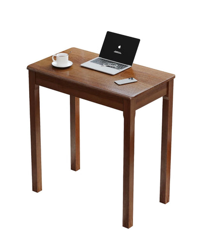 Solid Wood Desk with Drawers 28 Inch X 16 Inch Simple Narrow Desks, Rubber Wood Study Table, Small Writing Desk for Small Spaces/Bedroom (Walnut) (New in Box)
