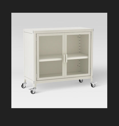 2 Door Metal Metal Rolling Locker Storage Cabinet (Chalk White) (New in Box)