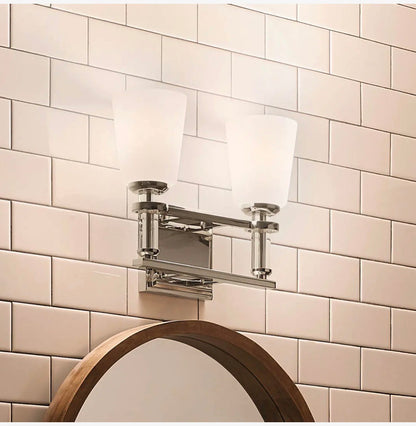 Rosalind Vanity Light 2-Light Size: 14.25 Inch Width X 11.5 Inch Height X 5.5 Inch Diameter (Polished Nickel)