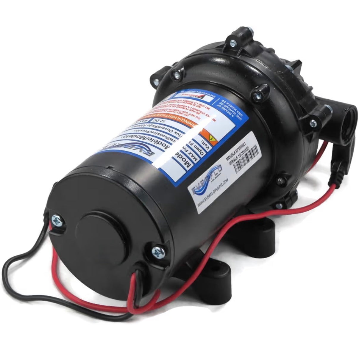 The ROP Shop EVERFLO 12 Volt 5.5 GPM Diaphragm Water Pump 60 PSI Lawn Sprayers, Boats, RV's