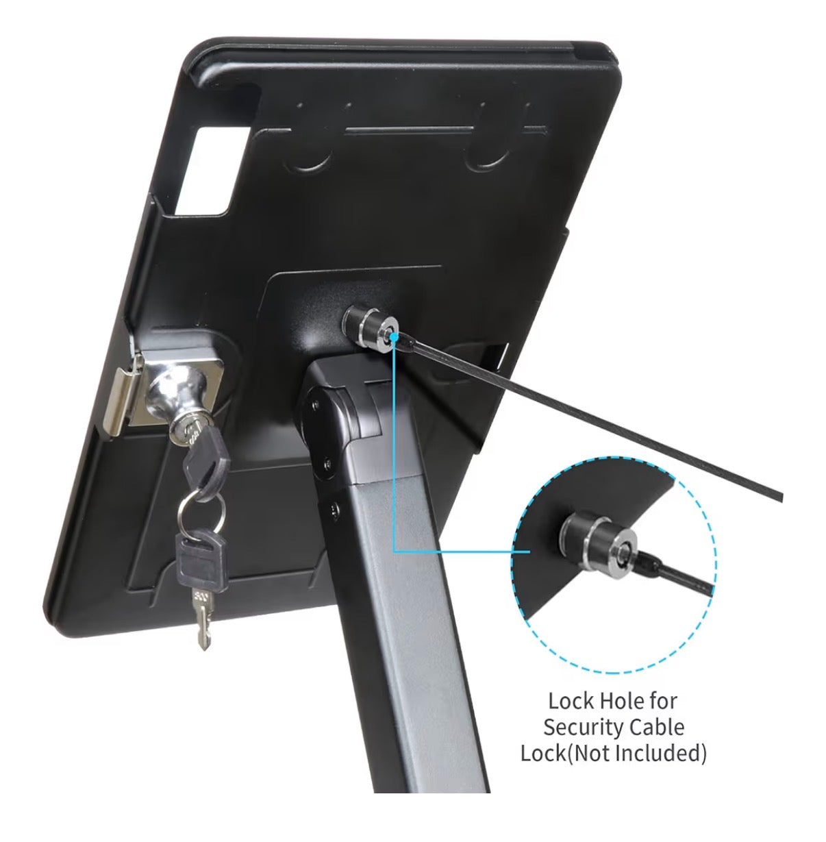 Anti-Theft Security Kiosk POS Floor Stand Holder Enclosure for 10.2" 2020 iPad 8th Gen & 2019 iPad 7th Gen, Flip & 360° Swivel Design