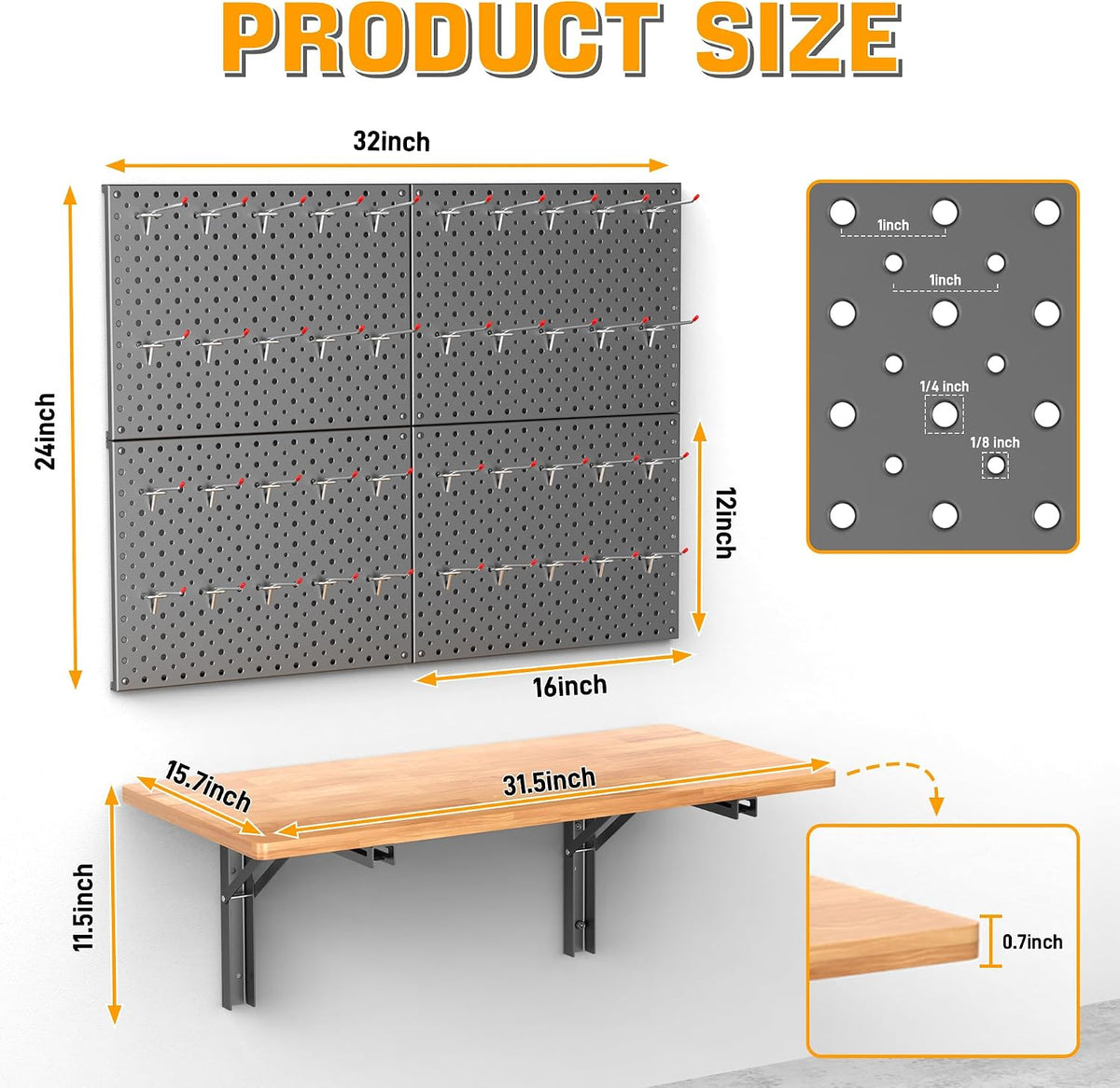 Ultrawall Folding Workbench w/ Pegboard