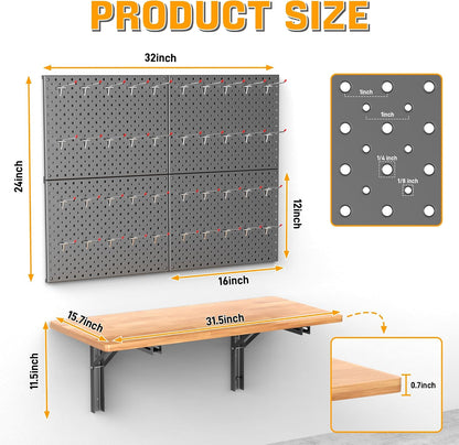 Ultrawall Folding Workbench w/ Pegboard