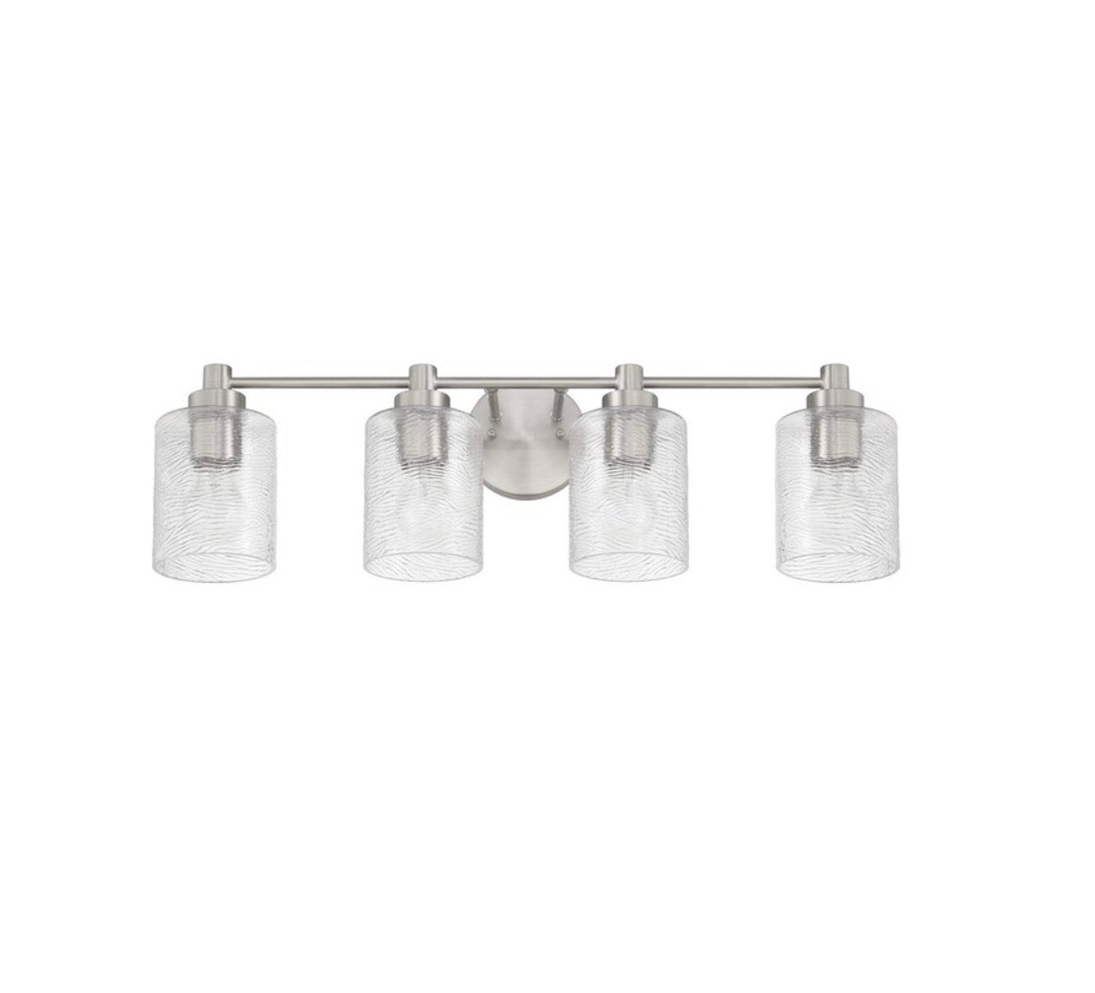 Lyndsey 28.25 inch 4 light brushed nickel transitional bathroom vanity light