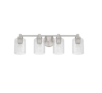 Lyndsey 28.25 inch 4 light brushed nickel transitional bathroom vanity light