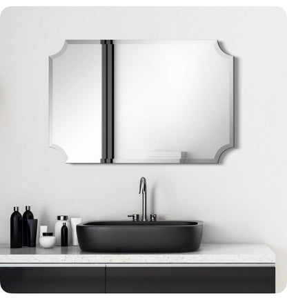 Wall Mirror 24 Inch W X 36 Inch Height Rectangle Clear Beveled Frameless Wall Mirror (New in Box)