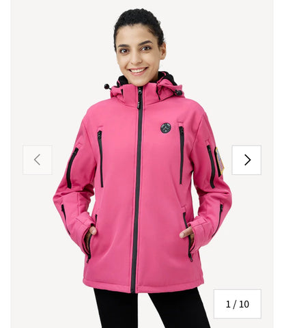 Women's Heated Jacket (Large, color:Pink)