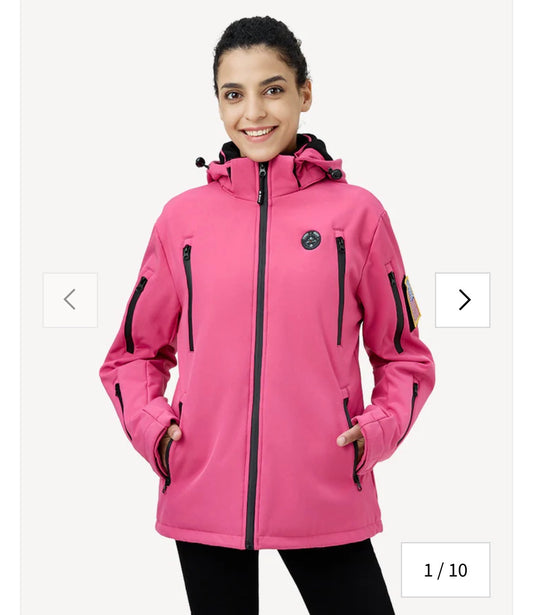 Women's Heated Jacket (Large, color:Pink)
