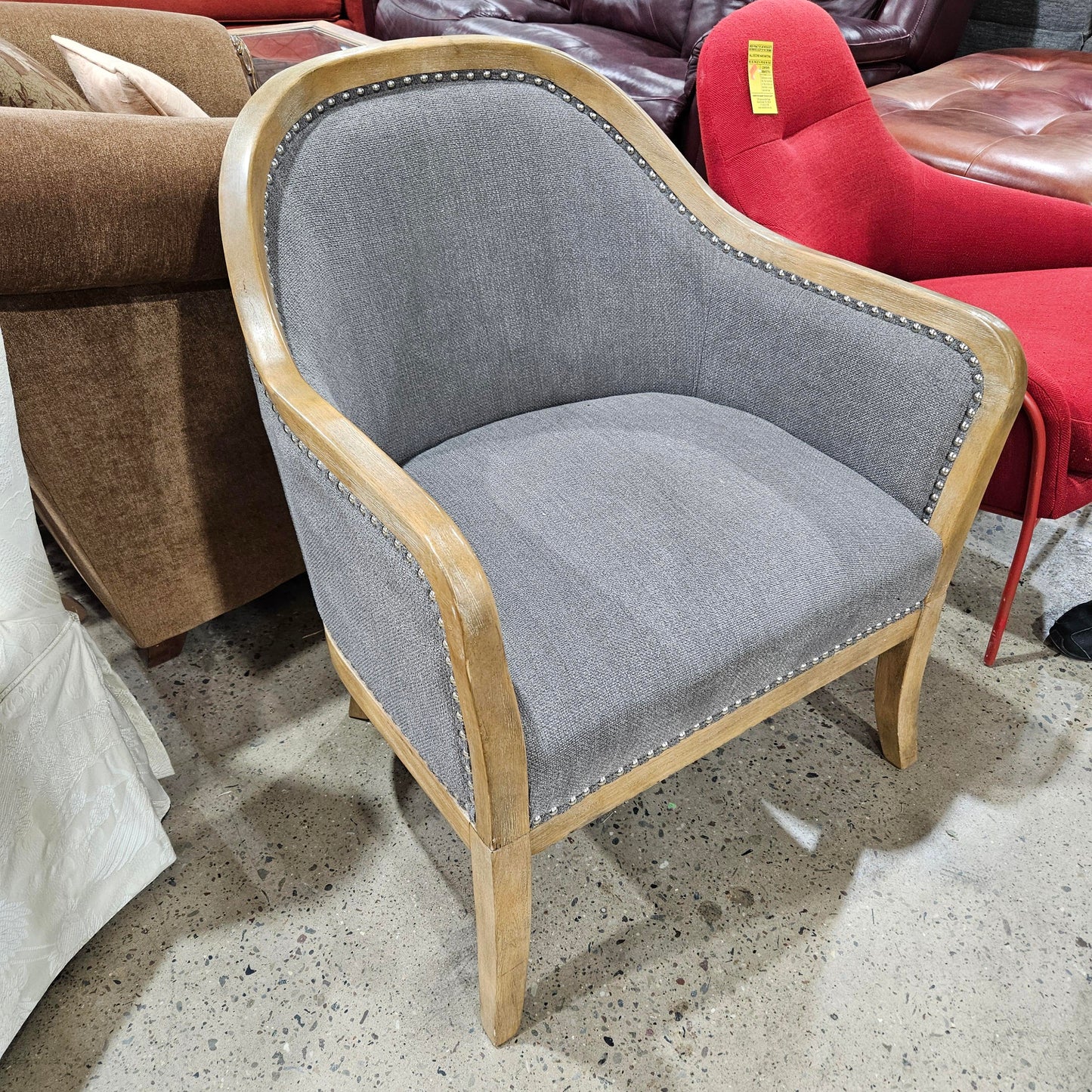 Engineer Barrel Accent Chair