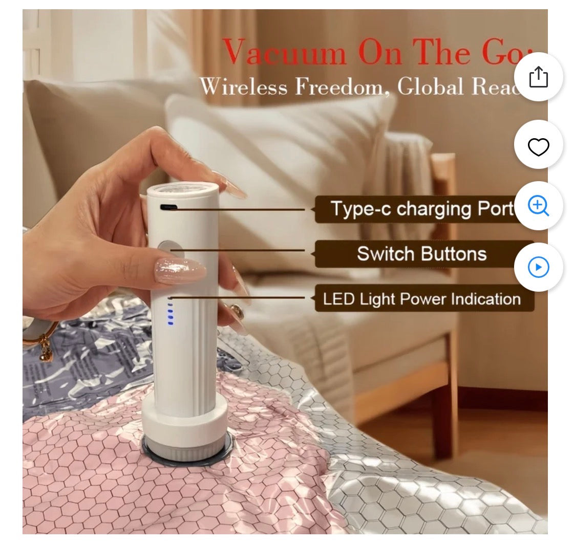 15 Pack Vacuum Storage Bags with Electric Pump, Space Saver Compression Bags for Travel and Moving, Reusable Airtight Sealer