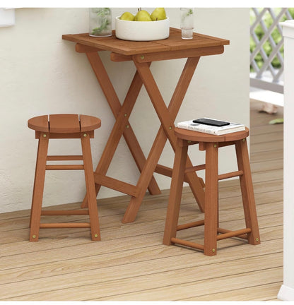 Furinno TIOMAN Outdoor Barstool, Set of 2, 18 Inch Bar Stool in Teak Oil, for Patio, Garden, Porch (Natural) (New in Box)