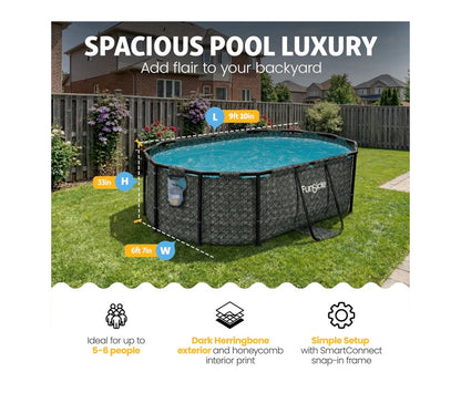 Funsicle Oval Oasis Designer 9'10 inch X 6 ft. 7 inch X 33 inch Above ground Swimming Pool