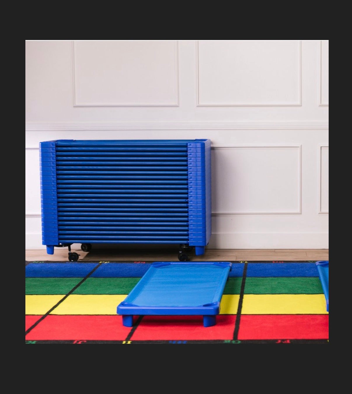 ECR4Kids Streamline Cot, Ready To Assemble, Standard Size, Daycare Essentials 6 Pack (Blue) (New in Box)