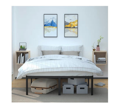 Heavy Duty Non-Slip Sturdy Bed Frame with Steel Slats, No Box Spring Needed, Noise Free, Easy Assembly, 18 Inch Height, Full (Black) (New in Box)