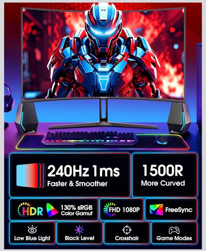 SANSUI 27" Curved 240Hz Gaming Monitor